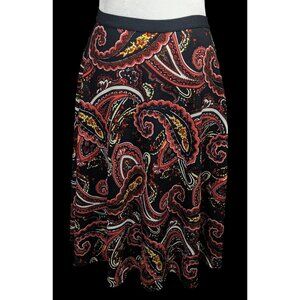 Bobeau Bohemian Paisley USA Made Midi Skirt